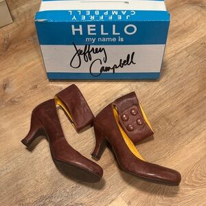 Jeffrey Campbell Women’s Elope Brown Leather Heel Size 8
